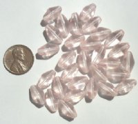 30 14mm Transparent Pink Ovals